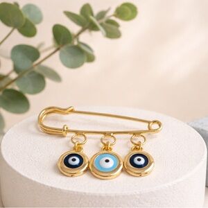 Evil Eye Gold Plated  Baby Pin